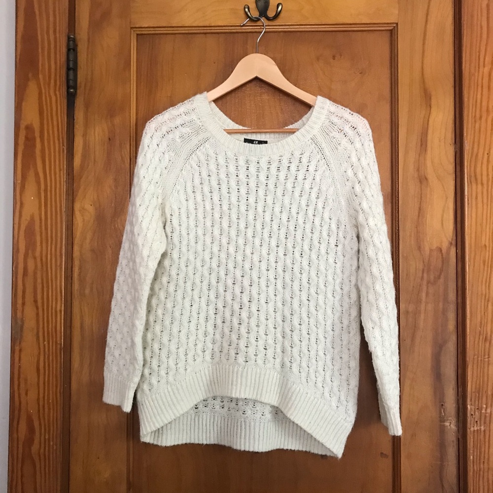 H&M off-white cable knit sweater